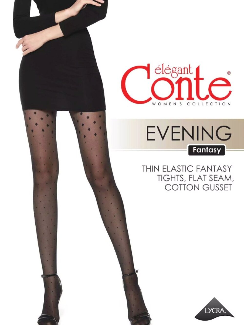 Conte Evening 20 Den - Fantasy Women's Tights with pattern "dots and triangles"